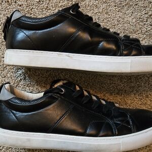 Black Leather Men's Sneakers